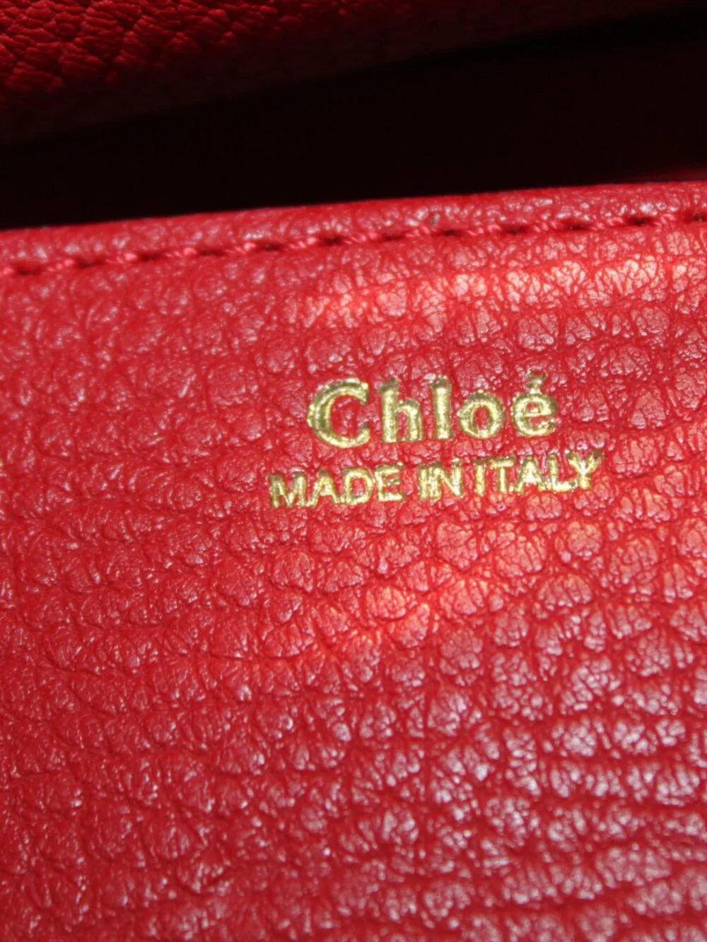 Chloe Chloé Drew Shoulder Bag Crossbody Red Leather Gold Hardware Chain Strap